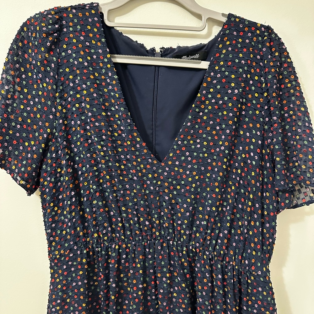 Madewell Flutter Sleeve Ruffle Hem Mini Dress - Size 4 - Size Small - Picture 3 of 12